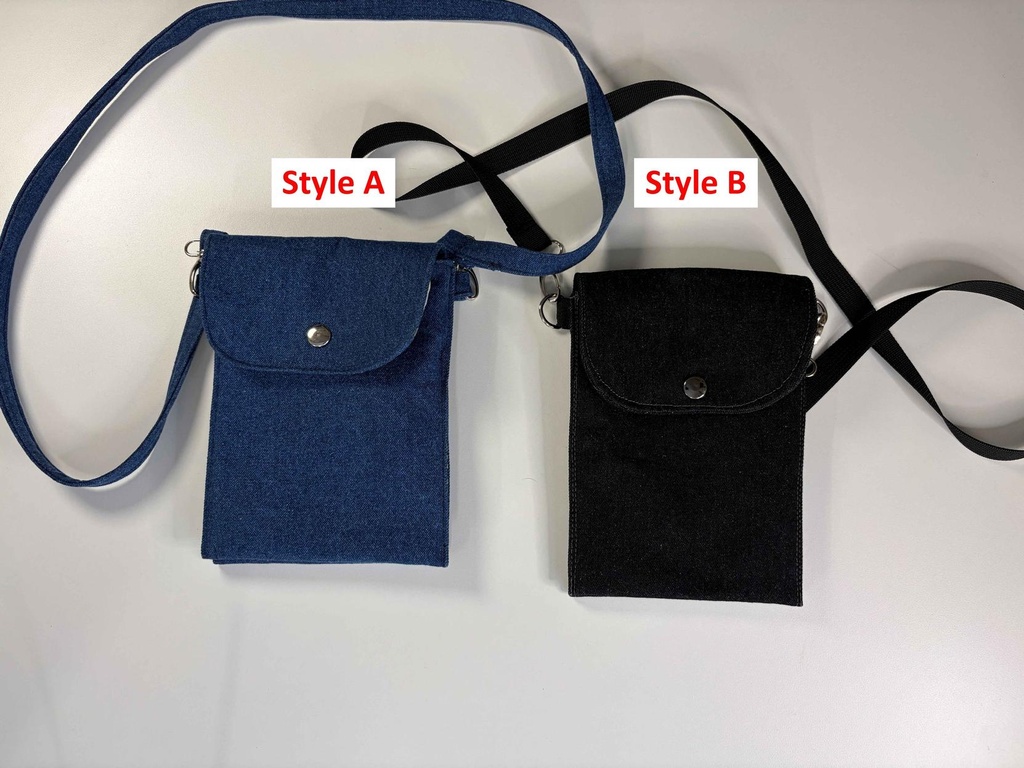 Sac bandoulière en denim recyclé - Style au choix (A)