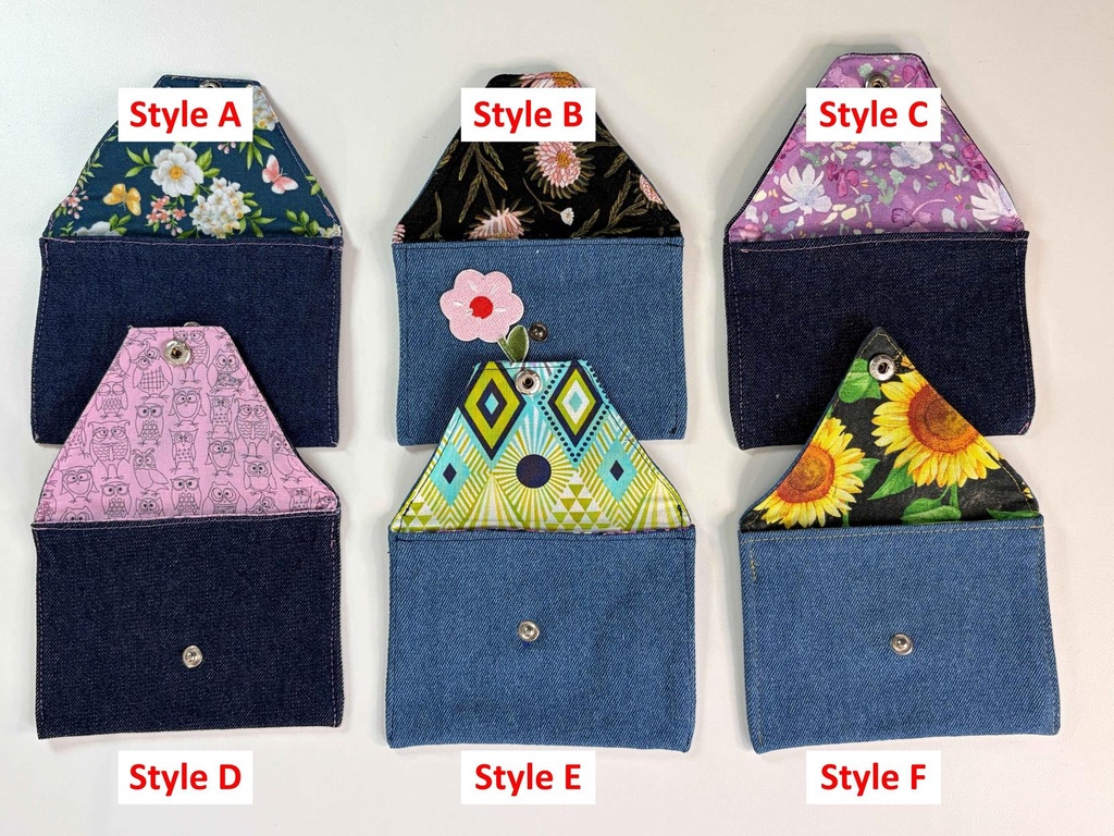 Étui pour serviette sanitaire en jeans - Style au choix (A)