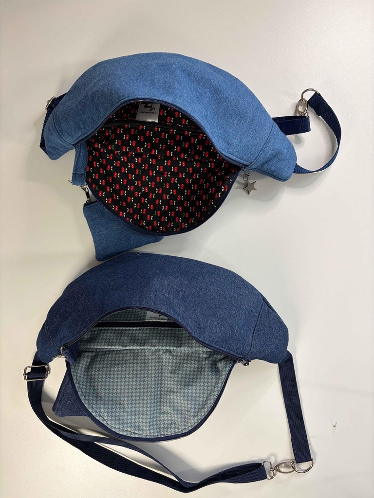[DC007] Sac ceinturon (banane) en denim - Style au choix (Jeans marine)