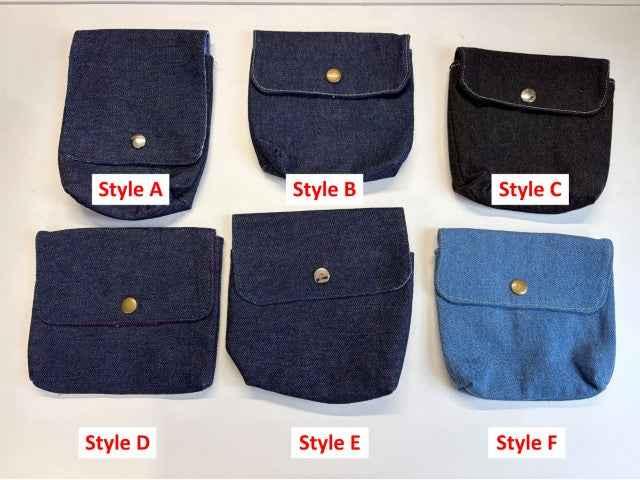 Sacoche de ceinture en denim, à bouton pression - Style au choix (A)