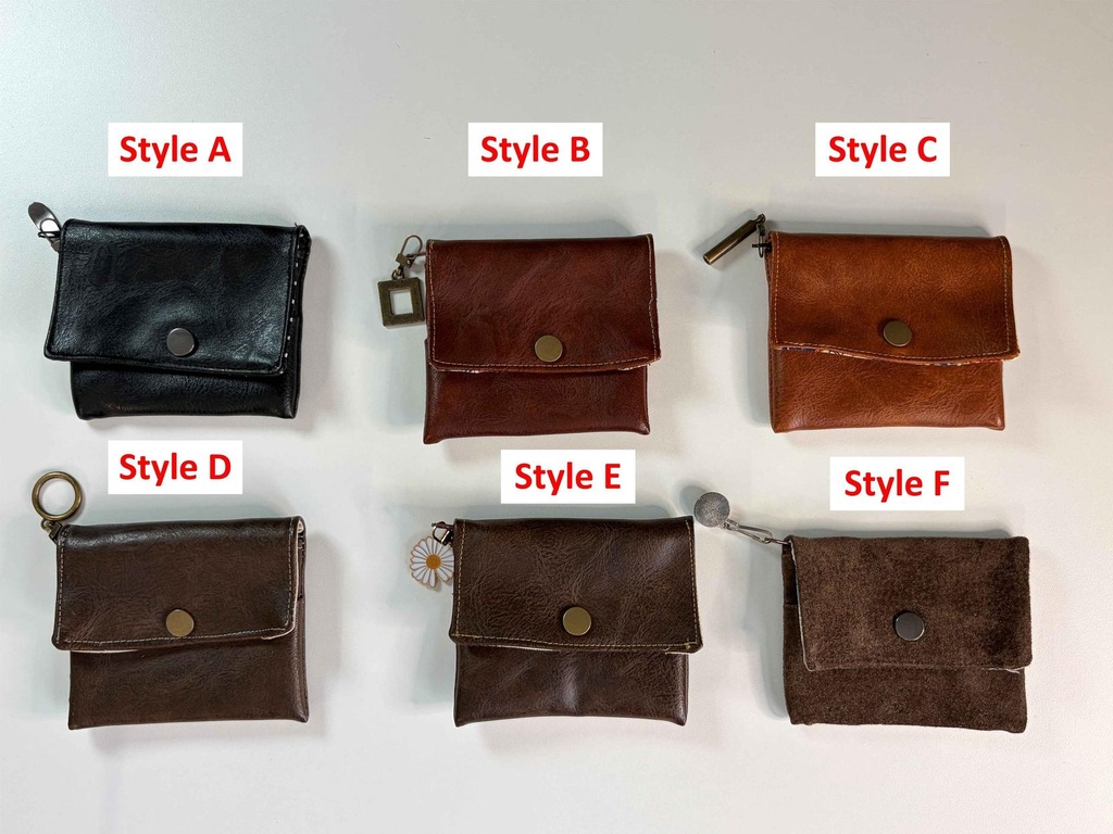 Petit porte-monnaie en cuir synthétique - Style au choix (A)